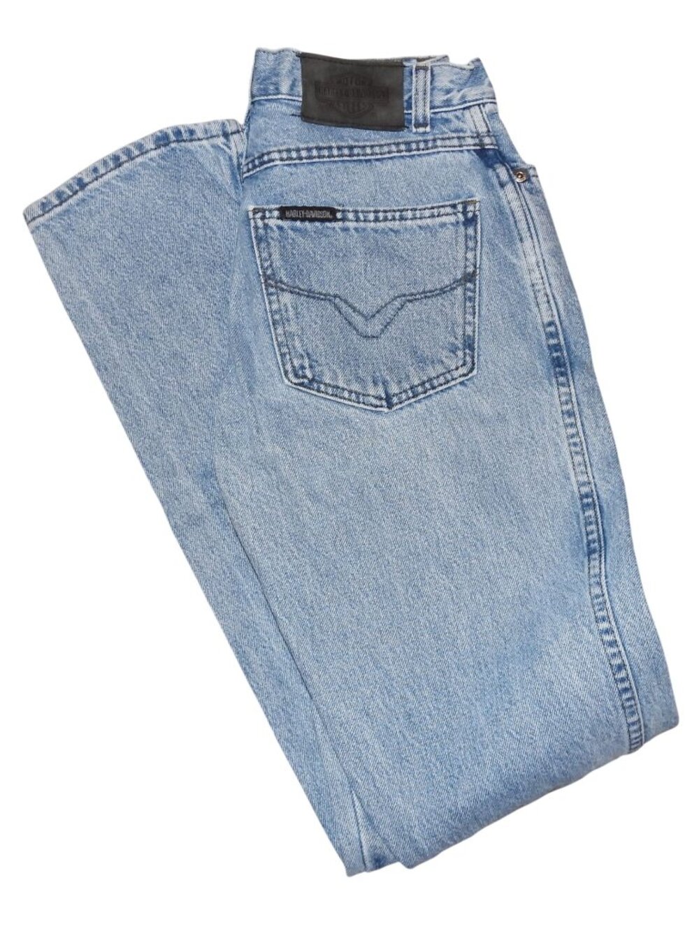 Vintage Harley-Davidson Classic Denim Blue Jeans Women's Size 2 Long #2